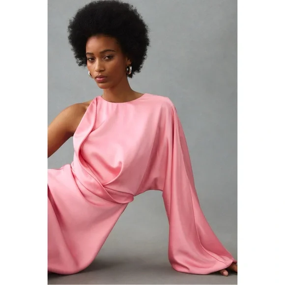 Anthropologie BHLDN Significant Other One-Sleeve Column Maxi Dress Pink - Picture 2 of 8